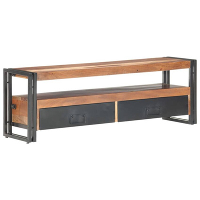 vidaXL Szafka pod TV 120x30x40 cm, lite drewno stylizowane na sheesham