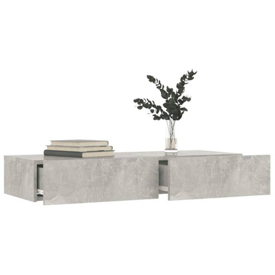 vidaXL Szafka pod TV z oświetleniem LED, szarość betonu, 90x35x15,5 cm