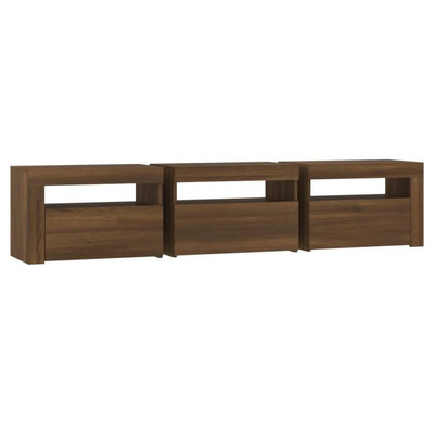 vidaXL Szafka pod TV z oświetleniem LED, brązowy dąb, 180x35x40 cm