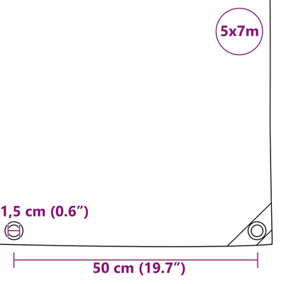 Plandeka 650g / m² pomarańczowy 5 x 7 m Płótno z powłoką PVC