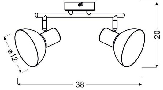 Lampa ścienna candellux diso 92-63427 listwa e27 czarny+zloto