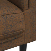 Sofa 3-os., brązowa, sztuczna skóra zamszowa