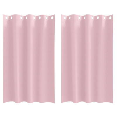 Firany blackout z kółkami 2 pcs Dziecięcy róż 175 x 140 cm