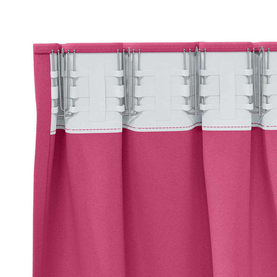Firany blackout z kółkami 2 pcs Jasnoróżowy 245 x 140 cm