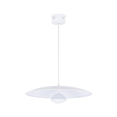 Lampa wisząca LUND 48 cm minimalistyczna – biały klosz talerz - skandynawska lampa do jadalni i salonu LED