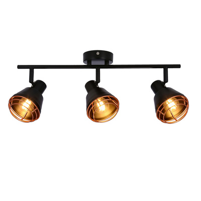 Lampa ścienna/sufitowa czarna klosz miedziany 3xE14 40W Neria 93-82572