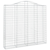 Kosze gabionowe, 2 szt, 200x30x180/200 cm, galwanizowane żelazo