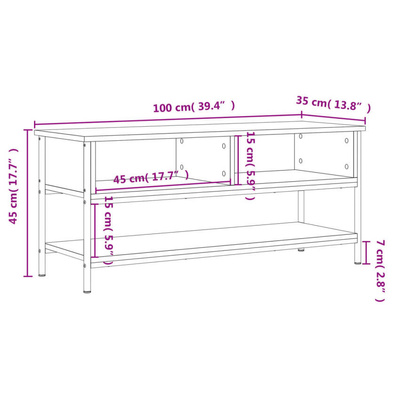 vidaXL Szafka pod TV, czarna, 100x35x45 cm, materiał drewnopochodny