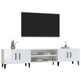 vidaXL Szafka pod TV, wysoki połysk, biała, 180x31,5x40 cm