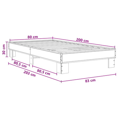 Ramka łóżka Czarny dąb 80 x 200 cm Drewno inżynieryjne