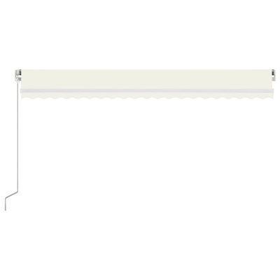 Ręcznie zwijana markiza z LED, 500x350 cm, kremowa