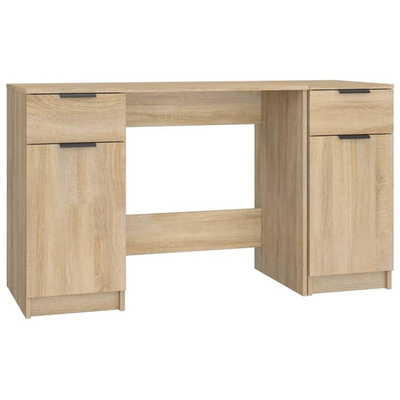 vidaXL Biurko z szafką boczną, dąb sonoma, materiał drewnopochodny