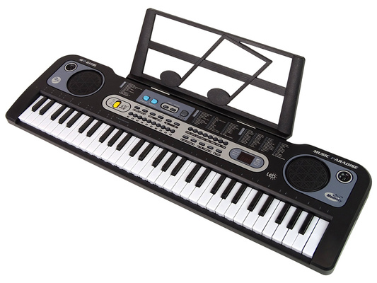 Keyboard z Mikrofonem Instrument Muzyczny Dla Dzieci Czarny