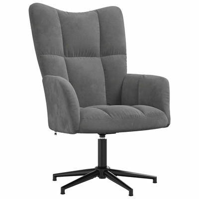 Fotel, ciemnoszary, obity aksamitem vidaXL