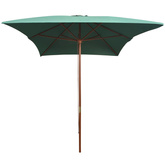 Parasol ogrodowy, 200x300 cm, drewniany stelaż, zielony