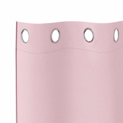 Firany blackout z kółkami 2 pcs Dziecięcy róż 245 x 140 cm