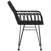 vidaXL Krzesła ogrodowe, 2 szt., czarne, 56x64x80 cm, rattan PE