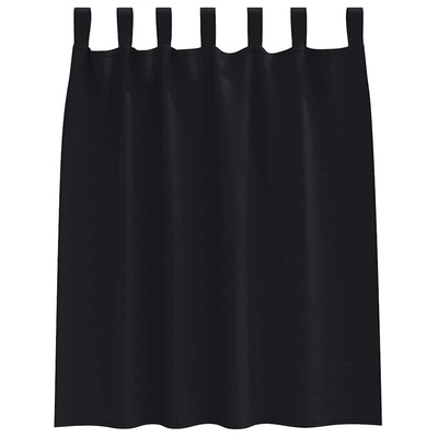 Firany blackout z kółkami 2 pcs Czarny 140 x 140 cm Poliester