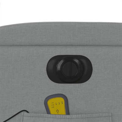 vidaXL Rozkładany fotel masujący, elektryczny, jasnoszary, tkanina