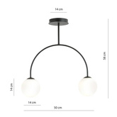 Żyrandol ARCHI 2 BL OPAL