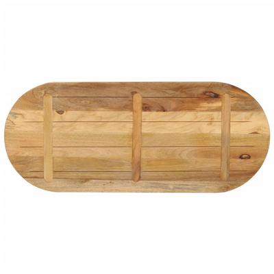 Blat stołu, 120x60x2,5 cm, owalny, surowe drewno mango