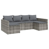 vidaXL 2-cz. zestaw wypoczynkowy do ogrodu, poduszki, szary, rattan PE model standard