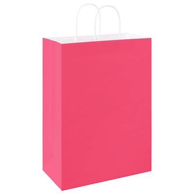 Torby papierowe 250 szt. z uchwytami Różowe 32x17x44 cm