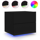 vidaXL Wiszące szafki nocne z LED, 2 szt., czarne