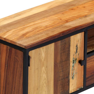 vidaXL Szafka pod TV, 120x30x40 cm, lite drewno odzyskane i stal