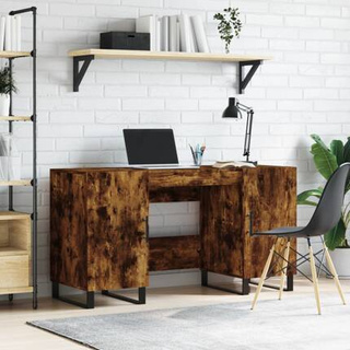 vidaXL Biurko, przydymiony dąb, 140x50x75 cm, materiał drewnopochodny wariant 6