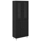 Highboard Czarny Dąb 69,5 x 34 x 90 cm Drewno inżynieryjne