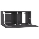 vidaXL Szafka wisząca pod TV, wysoki połysk, szara, 60x30x30 cm