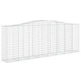 Kosze gabionowe, 9 szt, 400x50x140/160 cm, galwanizowane żelazo