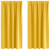 Firany blackout z kółkami 2 pcs Musztardowy Żółty 175 x 140 cm