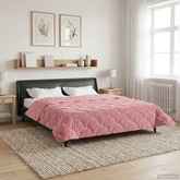 Letni Kołdra Różowy 200 x 220 cm Mikrofibra i Fleece Teddy