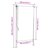 Roleta zewnętrzna, pomarańczowo-biała, 120x270 cm