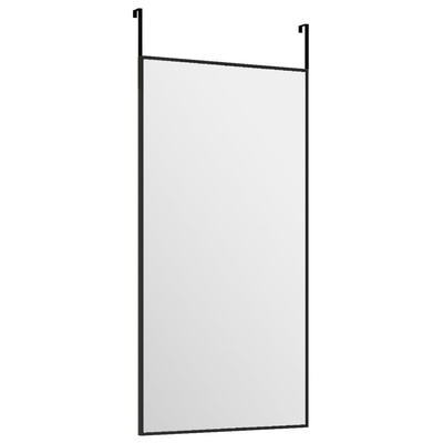 vidaXL Lustro na drzwi, czarne, 30x60 cm, szkło i aluminium