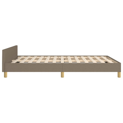 vidaXL Rama łóżka z zagłówkiem, taupe, 140x200 cm, obita tkaniną model standard
