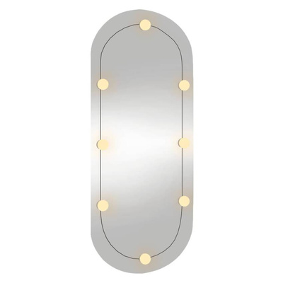 vidaXL Lustro ścienne z LED, 40x90 cm, szklane, owalne
