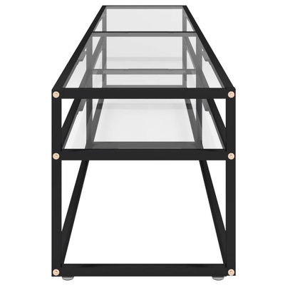 vidaXL Szafka pod TV, przezroczysta, 200x40x40,5 cm, hartowane szkło