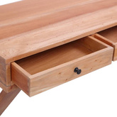 vidaXL Biurko komputerowe, naturalne, 115x47x77 cm, lity mahoń
