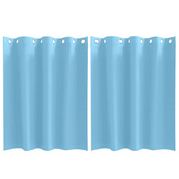 Firany blackout z kółkami 2 pcs Jasnoniebieski 140 x 140 cm