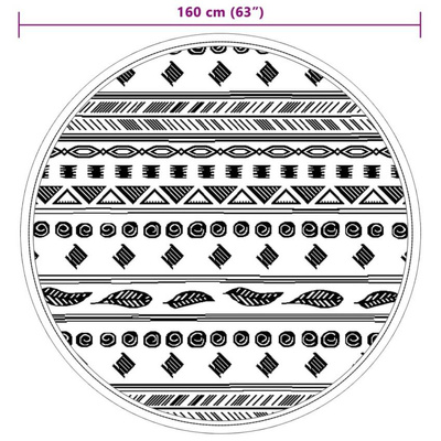 vidaXL Dywan na zewnątrz, szary, Ø160 cm, PP