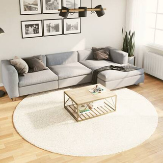 vidaXL Dywan z długim włosiem PAMPLONA, kremowy, Ø 240 cm