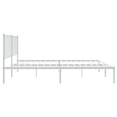 vidaXL Metalowa rama łóżka z wezgłowiem, biała, 120x190 cm model standard