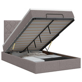 Łóżko ottoman z materacem Ciemnoszary 120 x 200 cm tkanina