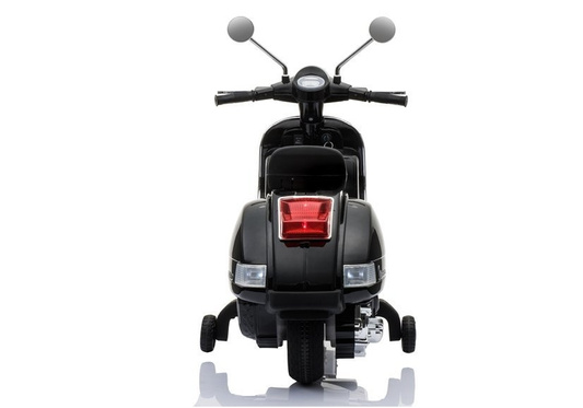 Skuter na Akumulator Vespa Dla Dzieci Światła LED Panel MP3 Czarny