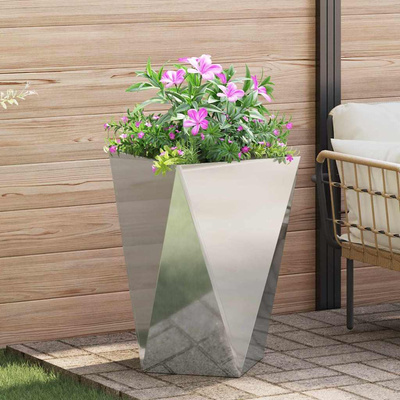 Donica 2 pcs Srebrny 50 x 50 x 75 cm Stal Galwanizowana
