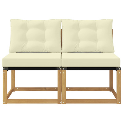 2 szt. Środkowa sofa ogrodowa Biały