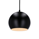 Lampa wisząca czarna E27 metal / drewno Flen Ledea 50101263